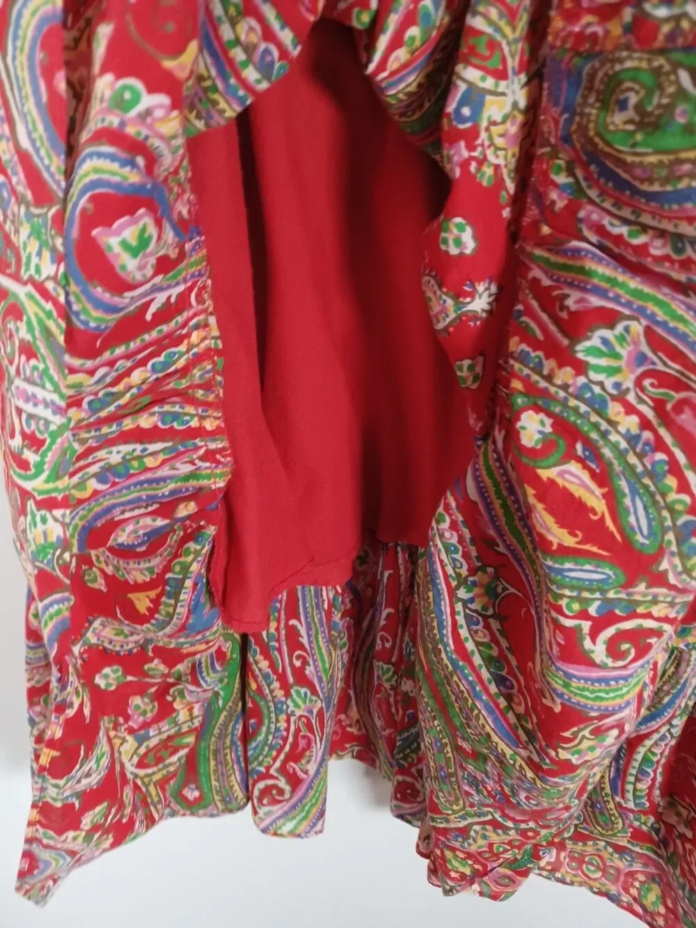 Lauren Ralph Lauren Maxi Skirt Medium Paisley Tiered Festival Boho Lined Western - Picture 3 of 6